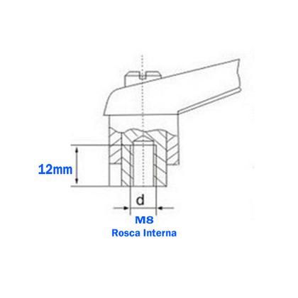 Imagem de Manipulo Alavanca Aperto Trava Ajustave rosca Femea M10 Kit 3