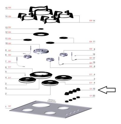 Imagem de Manipulo Falcon Cooktop Ke4tp Electrolux Original A18860801