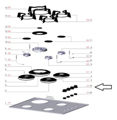 Imagem de Manipulo Falcon Cooktop Ke4tp Electrolux Original A18860801