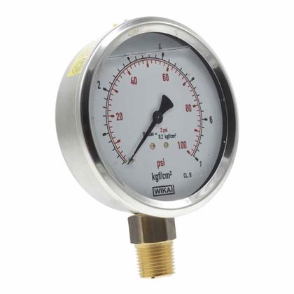 Imagem de Manômetro De Gás Wika 1/2 0 A 07 Kg 100 Psi Glicerina