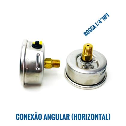 Imagem de Manômetro Diam.63mm Escala 0-4 Kgf/cm2 X 60 Psi Horizontal