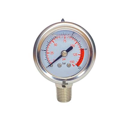 Imagem de Manômetro Inox Medição Pressão Água Com Glicerina 0 A 10 Bar