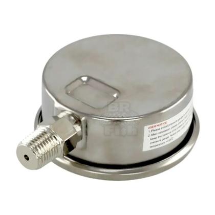 Imagem de Manômetro Inox Medição Pressão Água Com Glicerina 0 A 10 Bar