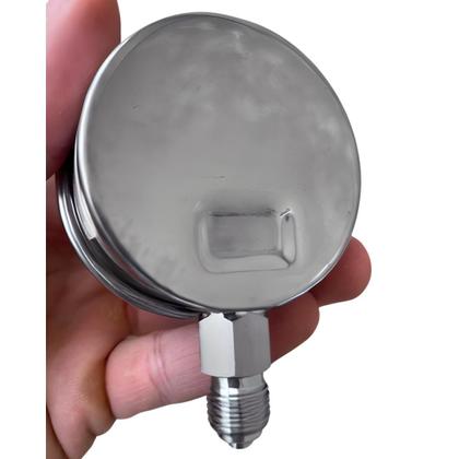 Imagem de Manômetro Reto 63mm Inox 1/4'' Glicerina - MR 063 IMP. INOX