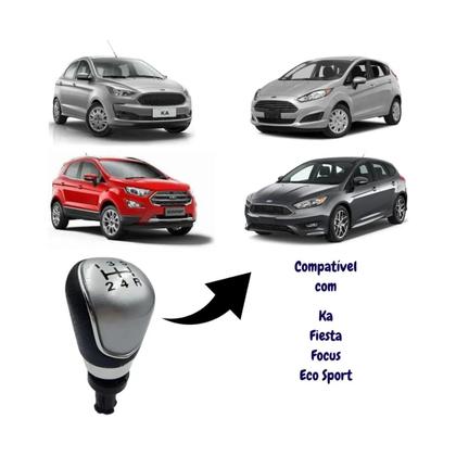 Imagem de Manopla Bola Câmbio Prata Ford Ka 2015 A 2020 5 Marchas