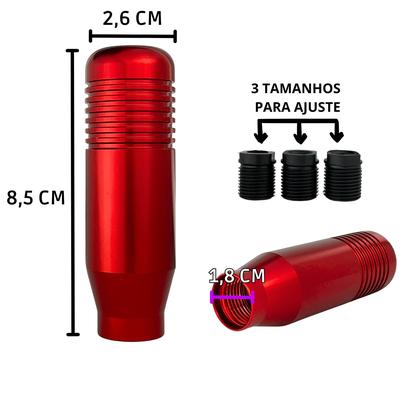 Imagem de Manopla Câmbio Esportiva Metal Vermelho Universal Regulável