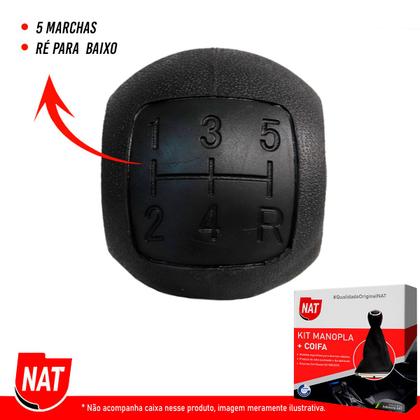 Imagem de Manopla + Coifa Fiat Uno Vivace 2011 Até 2016 Fiorino 2014 Até 2020 S/ Base
