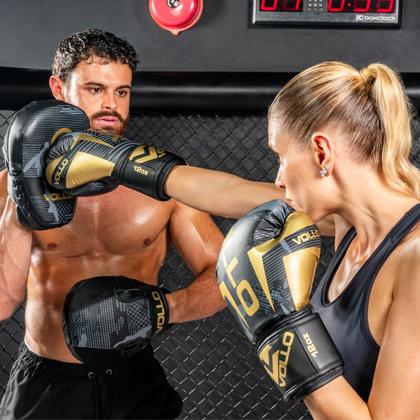 Imagem de Manopla Par Aparador de Soco + Par de Luvas Boxe Muay Thai 12Oz Vollo