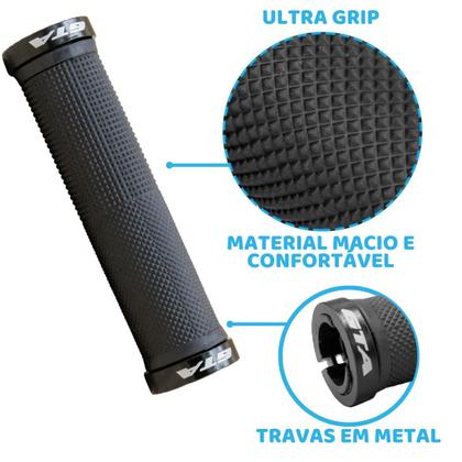 Imagem de Manopla Punho Luva Bike Com Travas Alumínio Emborrachada MTB