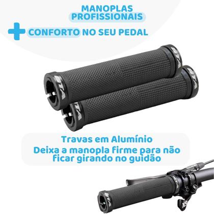 Imagem de Manopla Punho Luva Bike Com Travas Alumínio Emborrachada MTB