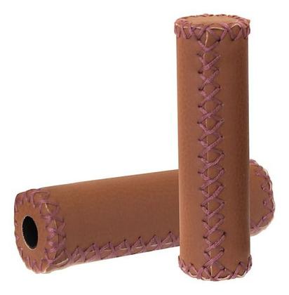 Imagem de Manoplas Mtb Vintage Retrô Com Espuma Cor Marrom Confortável