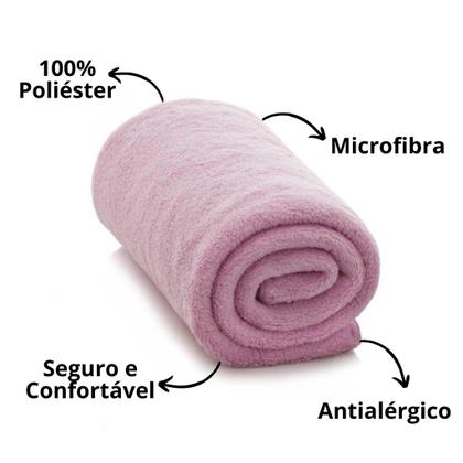 Imagem de Manta Baby Microfibra com Capuz 75x100cm Rosa Estampa Gato Camesa