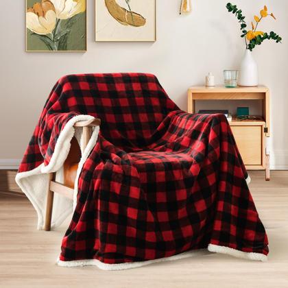 Imagem de Manta BEAUTEX Christmas Sherpa Fleece 150 x 200 cm vermelha