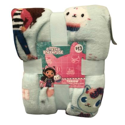 Imagem de Manta Cobertinha Infantil meninas Gabby Dollhouse azul Claro