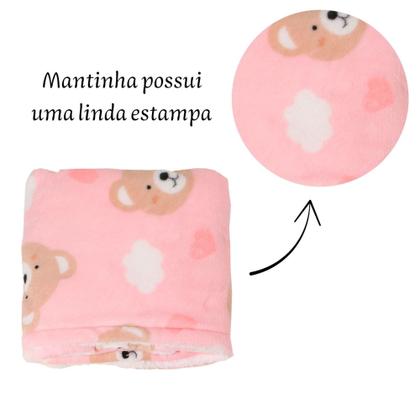 Imagem de Manta Cobertor Bebê Infantil Microfibra c/ Sherpa Antialérgico Menor Preço Mantinha Soft