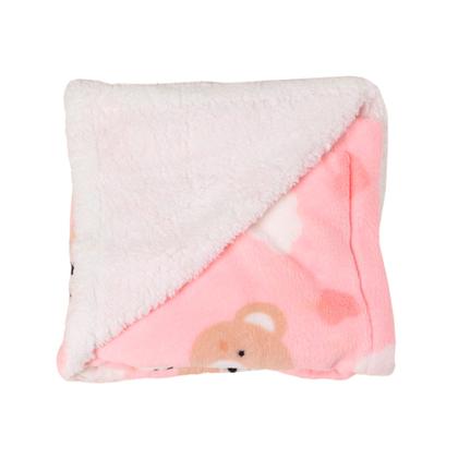 Imagem de Manta Cobertor Bebê Infantil Microfibra c/ Sherpa Antialérgico Menor Preço Mantinha Soft