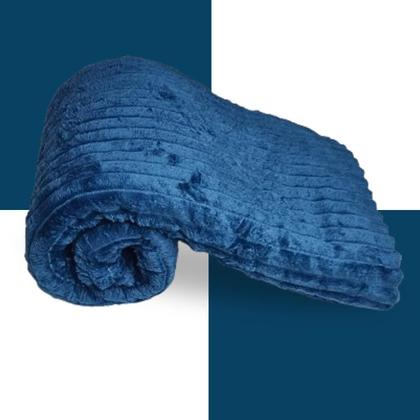 Imagem de Manta Cobertor Canelada Casal Soft Riscada Aveludada 2,0x1,80 microfibra