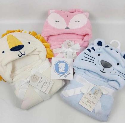 Imagem de Manta Cobertor Com Capuz Camesa Tigre Azul