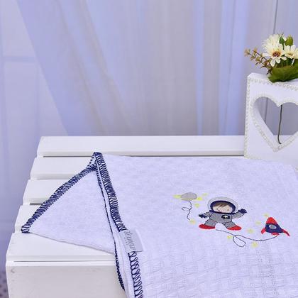 Imagem de Manta Cobertor Infantil Bebê Piquet Com Bordado 100% Algodão 90x110 - TexNew