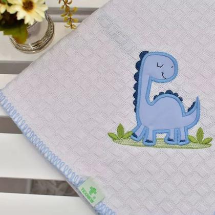 Imagem de Manta Cobertor Infantil Bebê Piquet Com Bordado 100% Algodão 90x110 - TexNew