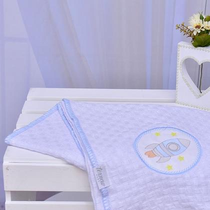 Imagem de Manta Cobertor Infantil Bebê Piquet Com Bordado 100% Algodão 90x110 - TexNew