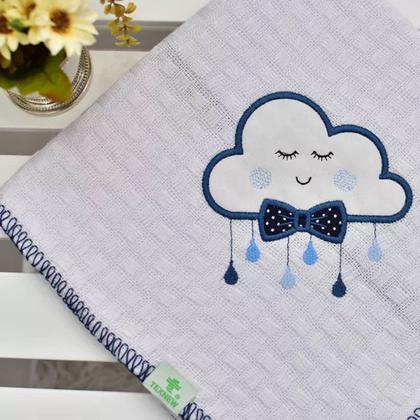 Imagem de Manta Cobertor Infantil Bebê Piquet Com Bordado 100% Algodão 90x110 - TexNew