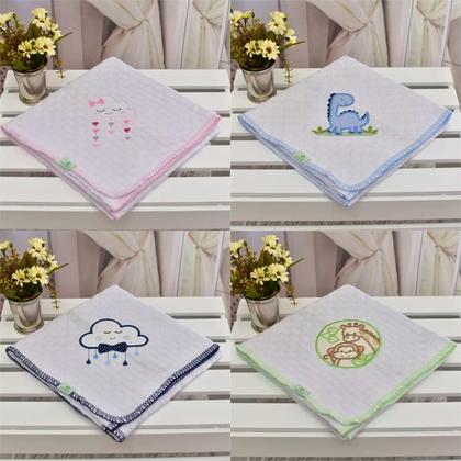 Imagem de Manta Cobertor Infantil Bebê Piquet Com Bordado 100% Algodão 90x110 - TexNew
