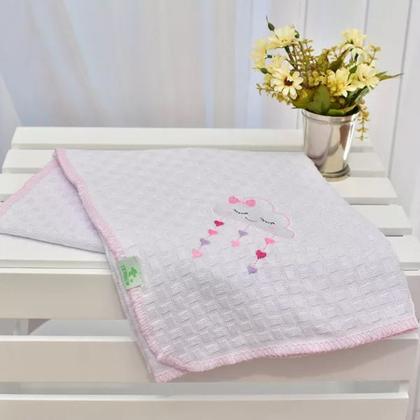 Imagem de Manta Cobertor Infantil Bebê Piquet Com Bordado 100% Algodão 90x110 - TexNew