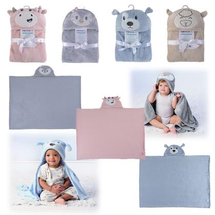 Imagem de Manta Cobertor Mantinha Bebê Com Capuz de Bichinho - Pimpolho Baby