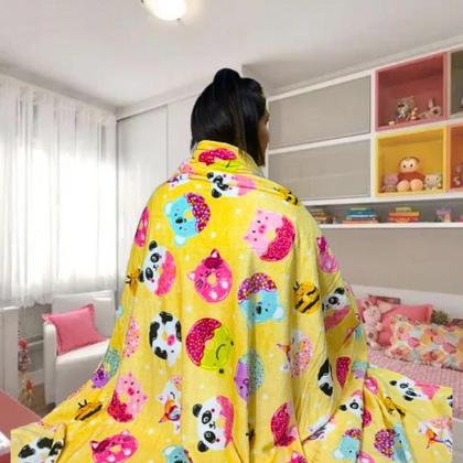 Imagem de Manta Cobertor Micro Fibra Solteiro Varias Cores 140 X 220cm