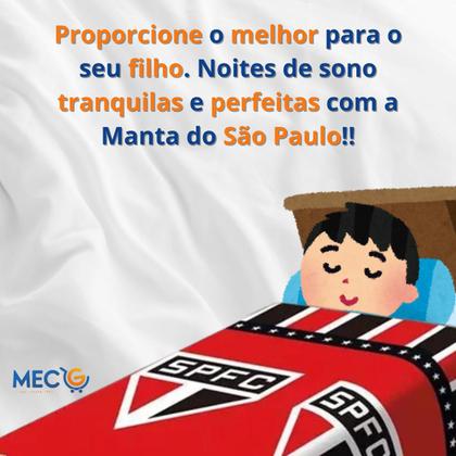 Imagem de Manta Cobertor Solteiro Time Futebol São Paulo Futebol Clube Tricolor Microfibra 1,50X2,00m Jolitex