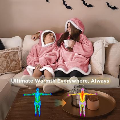 Imagem de Manta com capuz Bedsure Mellow Rose para adultos e crianças