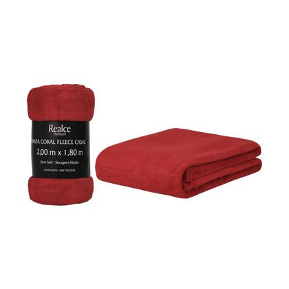 Imagem de Manta Coral Fleece Microfibra Realce Premium Casal Lisa Admirare
