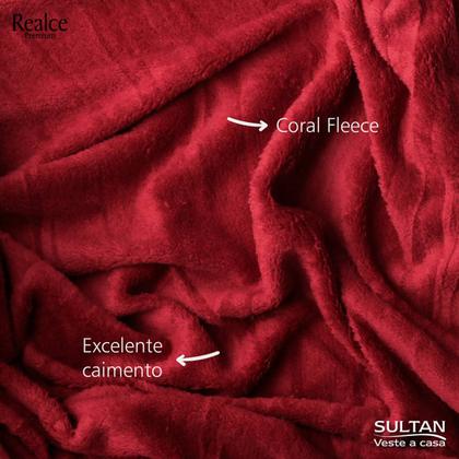 Imagem de Manta Coral Fleece Microfibra Realce Premium Casal Lisa Admirare