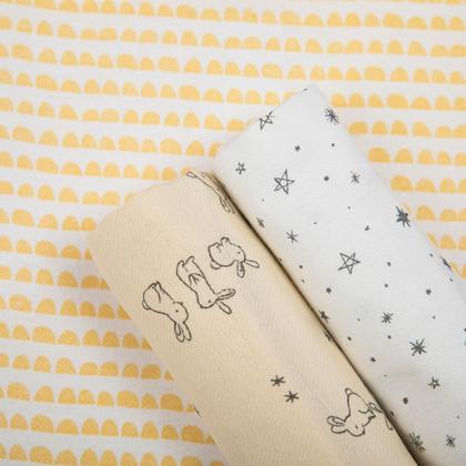 Imagem de Manta Cueiro Flanelado Composê Bebê Menina Menino 80X80CM 100% Algodão - Kit Com 3 Unidades