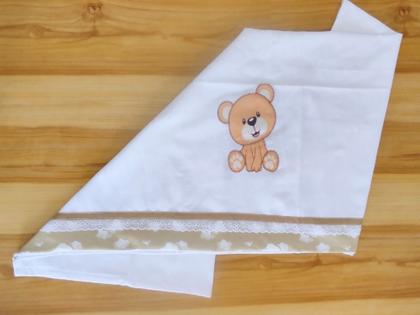 Imagem de Manta de Bebê Cueiro + Fraldinhas de Boca 100 Algodão com Bordado