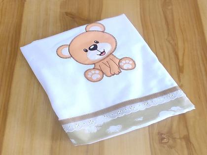 Imagem de Manta de Bebê Cueiro + Fraldinhas de Boca 100 Algodão com Bordado