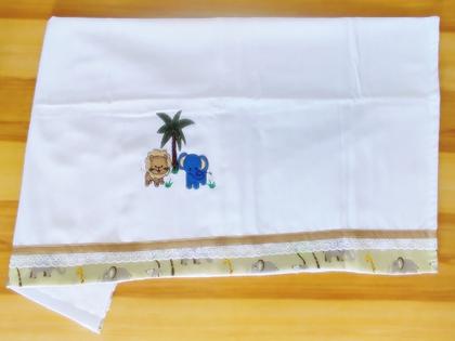 Imagem de Manta de Bebê Cueiro + Fraldinhas de Boca 100 Algodão com Bordado