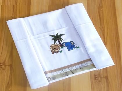 Imagem de Manta de Bebê Cueiro + Fraldinhas de Boca 100 Algodão com Bordado