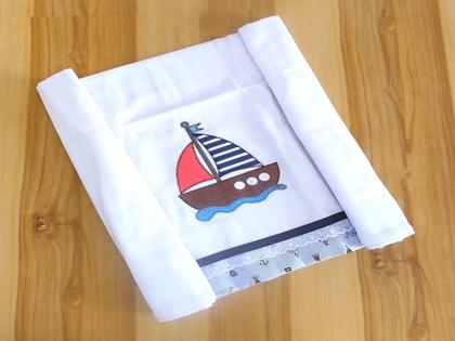 Imagem de Manta de Bebê Cueiro + Fraldinhas de Boca 100 Algodão com Bordado