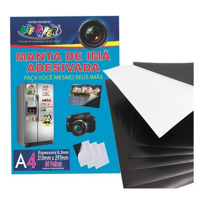 Imagem de Manta De Imã Adesivada Papel Magnética A4 Off Paper Preto