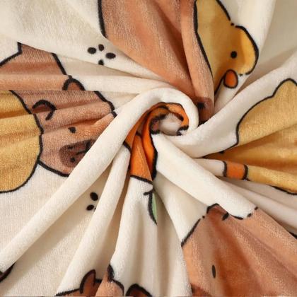 Imagem de Manta De Sofá Macia E Felpuda Com Estampa De Capivara, Cobertor De Sofá E Capa De Almofada