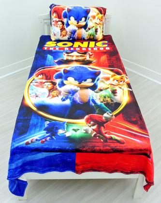 Imagem de Manta E Fronha Sonic Cobertor Fleece Solteiro 2pç MS-SON1