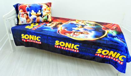 Imagem de Manta E Fronha Sonic Cobertor Fleece Solteiro 2pç MS-SON1
