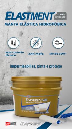 Imagem de Manta Elástica Multifuncional Textura Decorativa Hidrofóbica Imbermeabilizante Elastment 10KG Branca