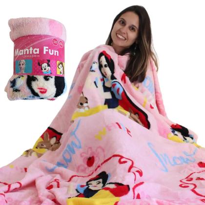 Imagem de Manta Fun Solteiro Branca de Neve C/Cinta 150x200m Jolitex