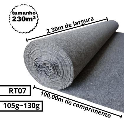 Imagem de Manta Geotextil 230m² RT 07 130 G 2,30x100 Tipo Bidim Para Jardim Drenagem Rolo