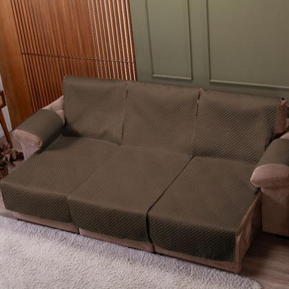 Imagem de Manta Impermeável para Sofá Retrátil e Reclinável 3 Lugares 2 Metros Com Bolso Lateral e Elástico