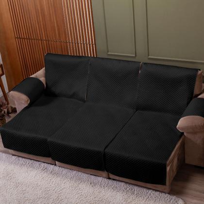 Imagem de Manta Impermeável para Sofá Retrátil e Reclinável 3 Lugares 2,40 Metros Com Bolso Lateral e Elástico