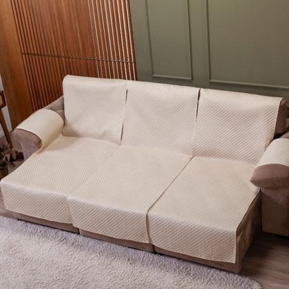 Imagem de Manta Impermeável para Sofá Retrátil e Reclinável 3 Lugares 2,40 Metros Com Bolso Lateral e Elástico